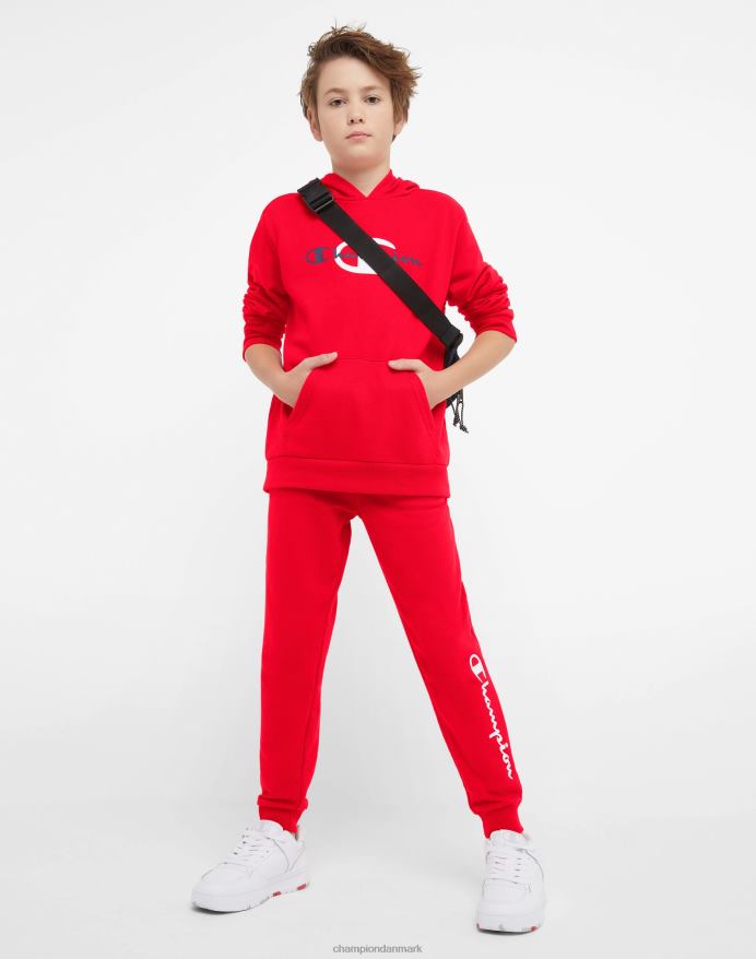 Champion store børns fransk frotté joggerbukser til drenge klassisk script 25 V6J661902 rød