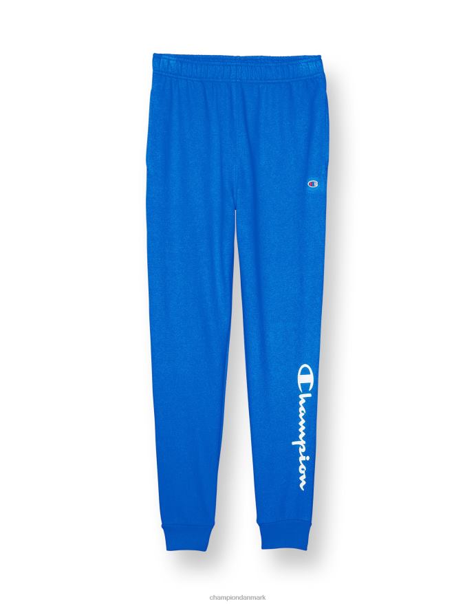 Champion store børns fransk frotté joggerbukser til drenge klassisk script 25 V6J661903 bozzetto blå