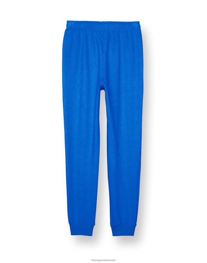 Champion store børns fransk frotté joggerbukser til drenge klassisk script 25 V6J661903 bozzetto blå