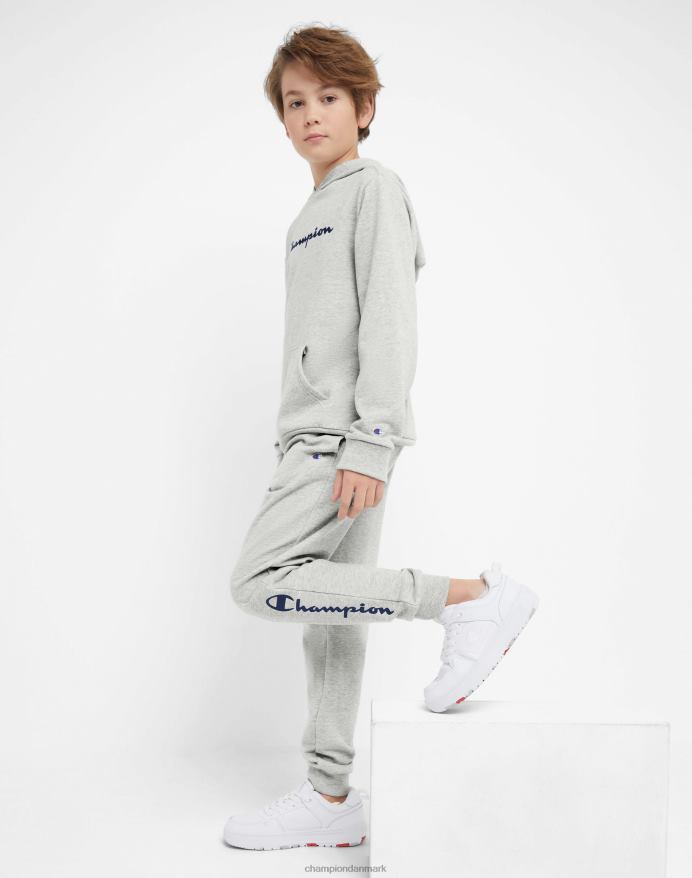 Champion store børns fransk frotté joggerbukser til drenge klassisk script 25 V6J661904 oxford grå lyng