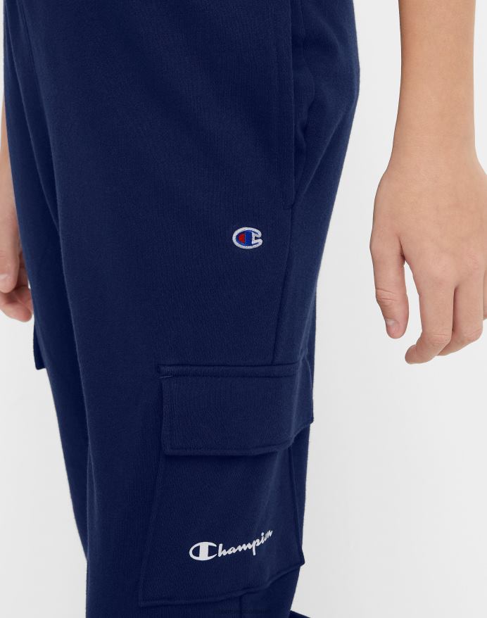 Champion store børns franske cargo-frottébukser til drenge c patch 25 V6J661897 flåde