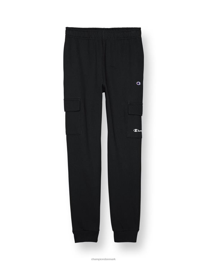 Champion store børns franske cargo-frottébukser til drenge c patch 25 V6J661898 sort