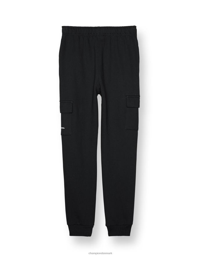 Champion store børns franske cargo-frottébukser til drenge c patch 25 V6J661898 sort