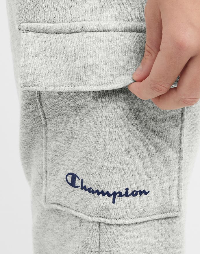 Champion store børns franske cargo-frottébukser til drenge c patch 25 V6J661899 oxford grå lyng