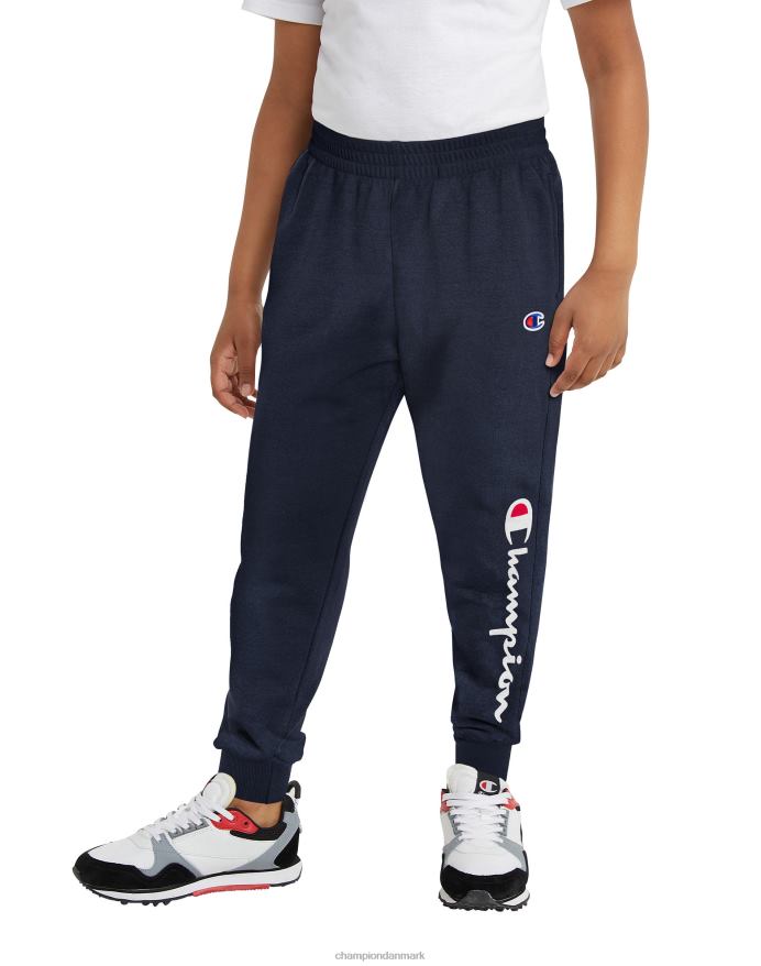 Champion store fleece joggers til børn klassisk script 25 V6J661905 flåde