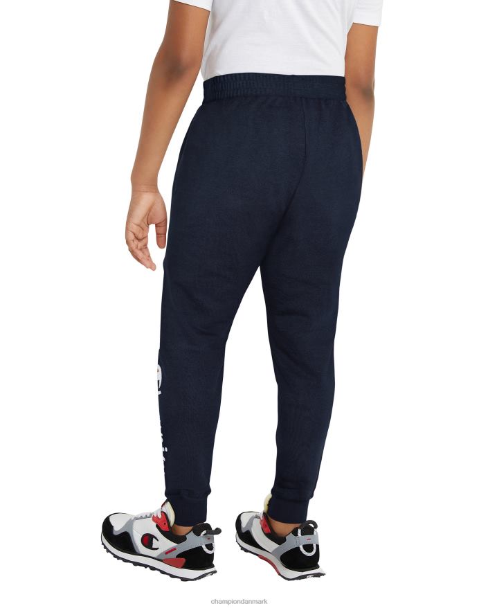 Champion store fleece joggers til børn klassisk script 25 V6J661905 flåde