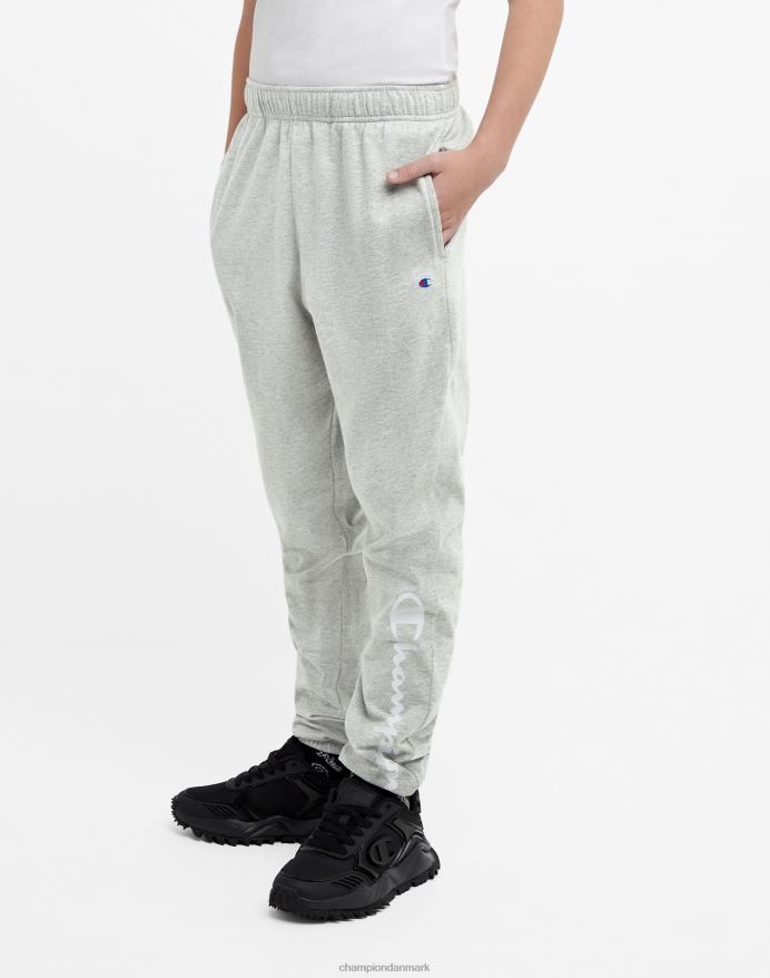 Champion store joggers i bomuld til børn script logo 25 V6J661896 oxford grå lyng