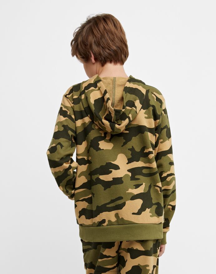 Champion stor hættetrøje til børn over hele camo print script logo V6J661824 camo