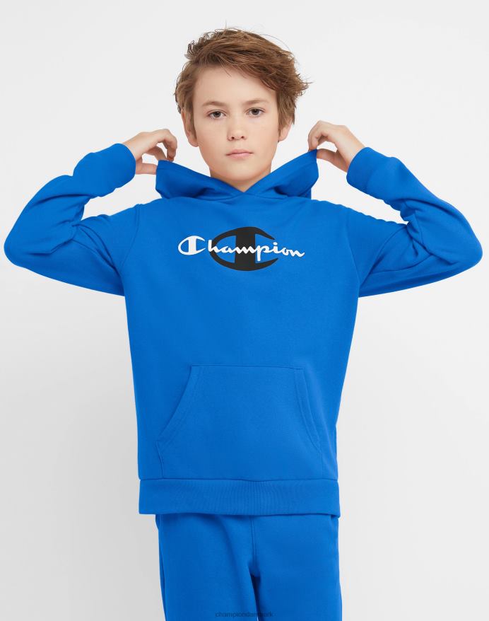 Champion store børns fransk frotté grafisk drenge hættetrøje klassisk script & c V6J661825 bozetto blå