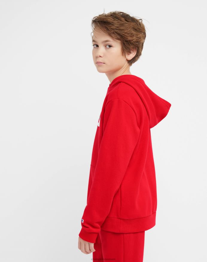 Champion store børns fransk frotté grafisk drenge hættetrøje klassisk script & c V6J661827 rød