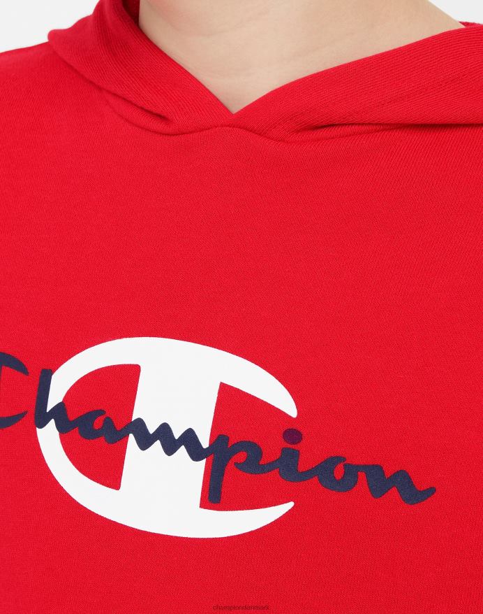 Champion store børns fransk frotté grafisk drenge hættetrøje klassisk script & c V6J661827 rød