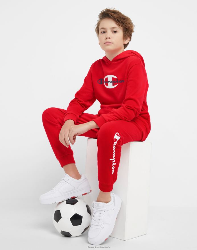 Champion store børns fransk frotté grafisk drenge hættetrøje klassisk script & c V6J661827 rød