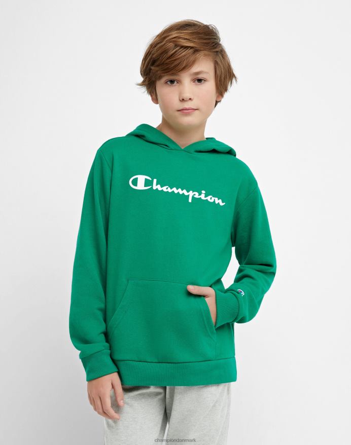 Champion store børns fransk frotté sweatshirt klassisk script V6J661840 kelly grøn