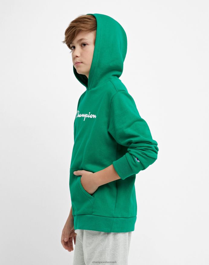 Champion store børns fransk frotté sweatshirt klassisk script V6J661840 kelly grøn