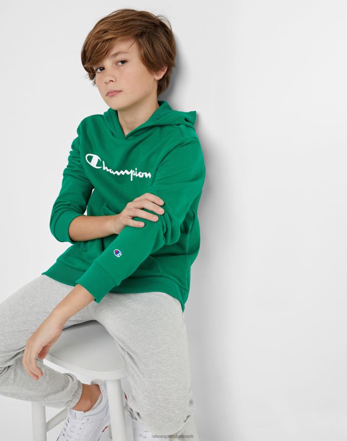 Champion store børns fransk frotté sweatshirt klassisk script V6J661840 kelly grøn