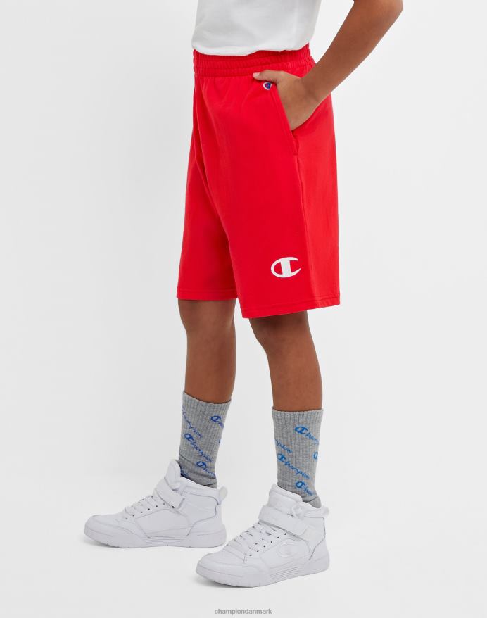 Champion store børneshorts i bomuld til drenge c logo 8 V6J661863 rød