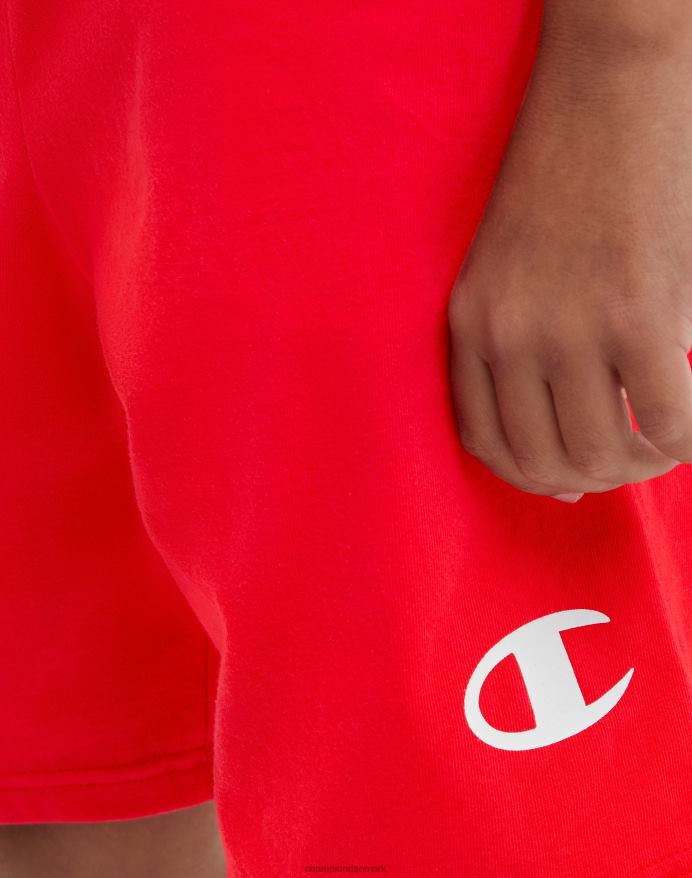 Champion store børneshorts i bomuld til drenge c logo 8 V6J661863 rød