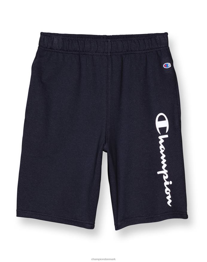 Champion store børneshorts i fransk frotté-drenge klassisk script 8 V6J661885 flåde