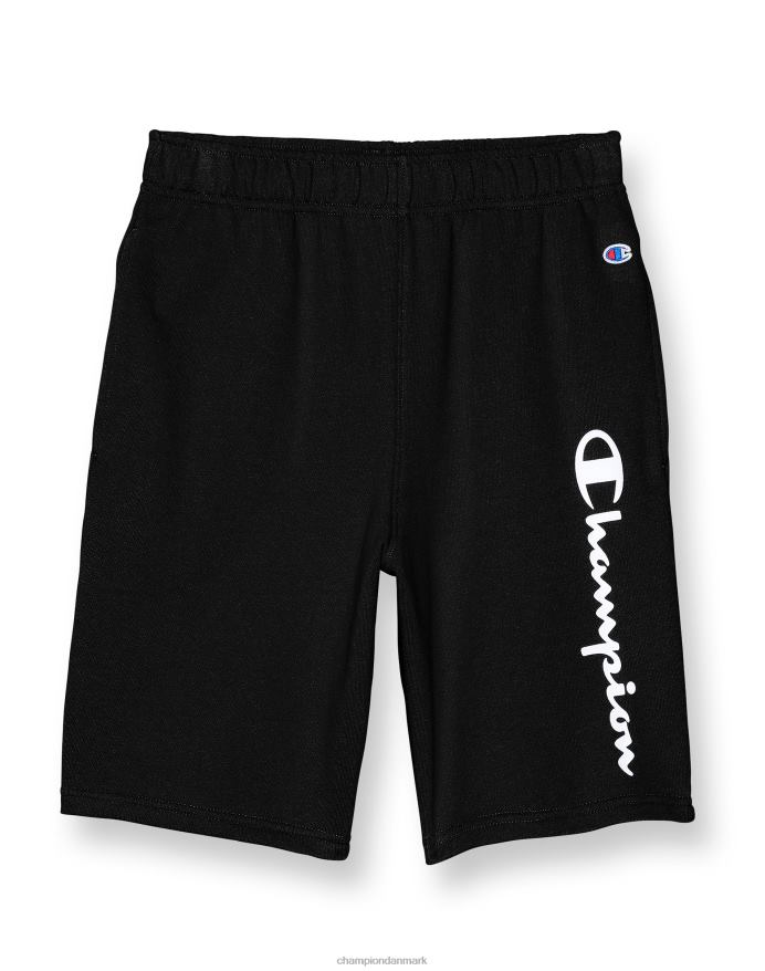 Champion store børneshorts i fransk frotté-drenge klassisk script 8 V6J661886 sort