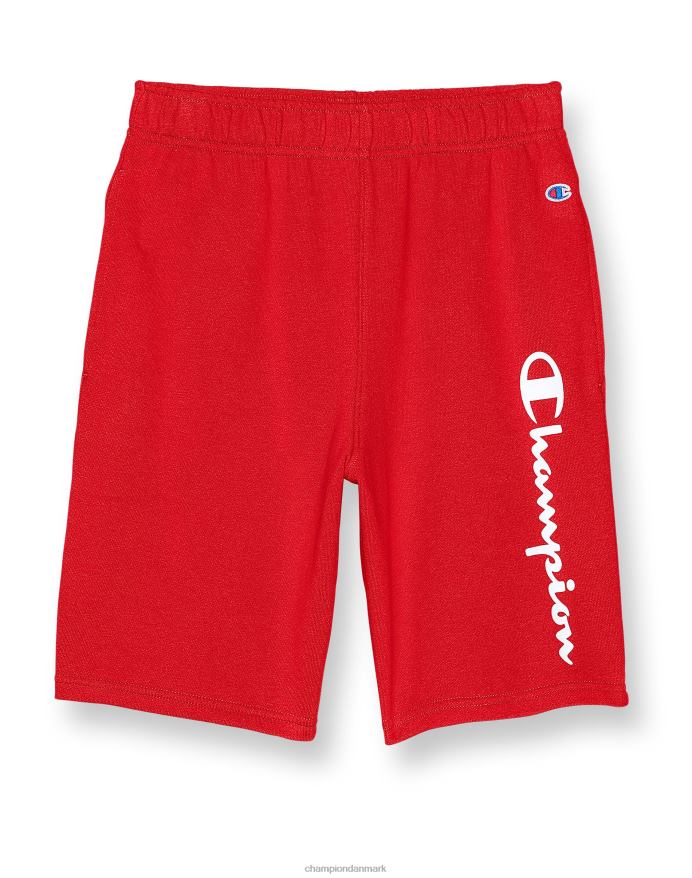 Champion store børneshorts i fransk frotté-drenge klassisk script 8 V6J661887 rød