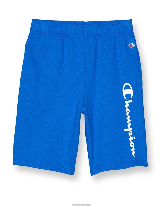 Champion store børneshorts i fransk frotté-drenge klassisk script 8 V6J661888 bozzetto blå