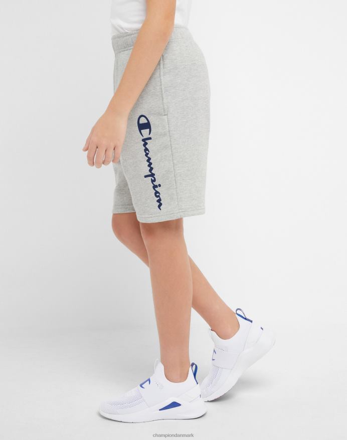 Champion store børneshorts i fransk frotté-drenge klassisk script 8 V6J661889 oxford grå lyng