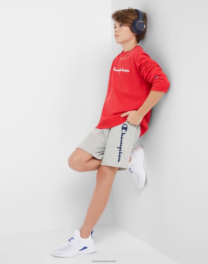 Champion store børneshorts i fransk frotté-drenge klassisk script 8 V6J661889 oxford grå lyng