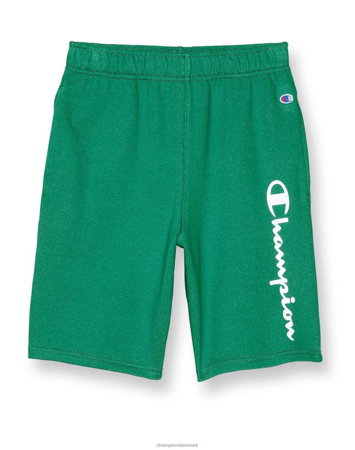 Champion store børneshorts i fransk frotté-drenge klassisk script 8 V6J661890 kelly grøn