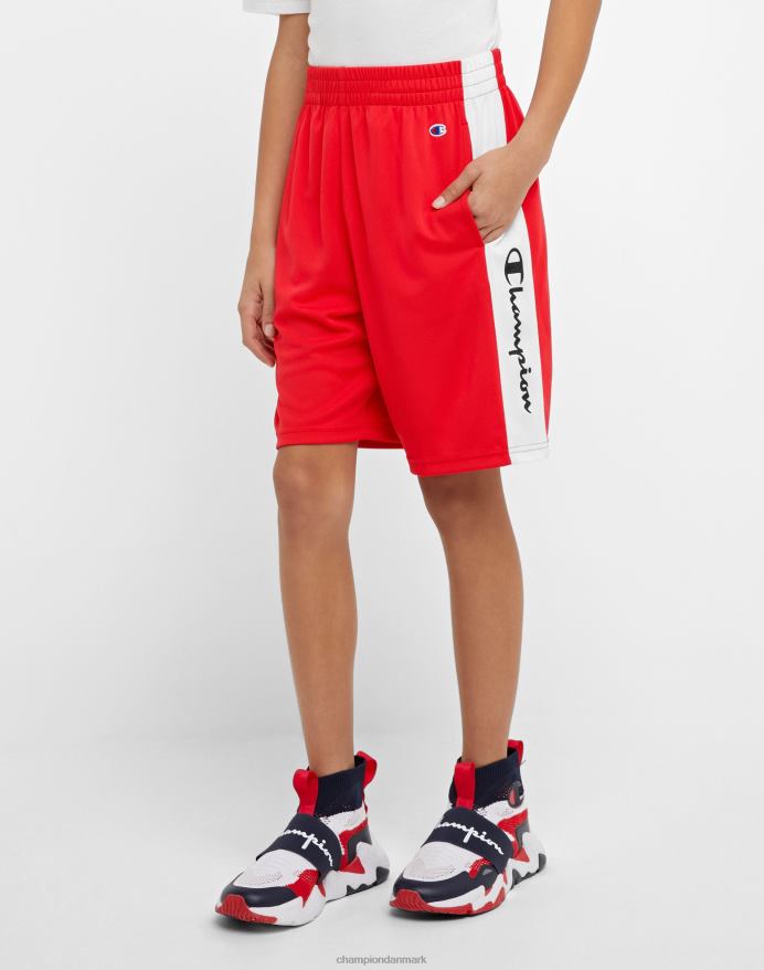 Champion store børns colorblock drengeshorts 8 V6J661877 skarlagen/hvid
