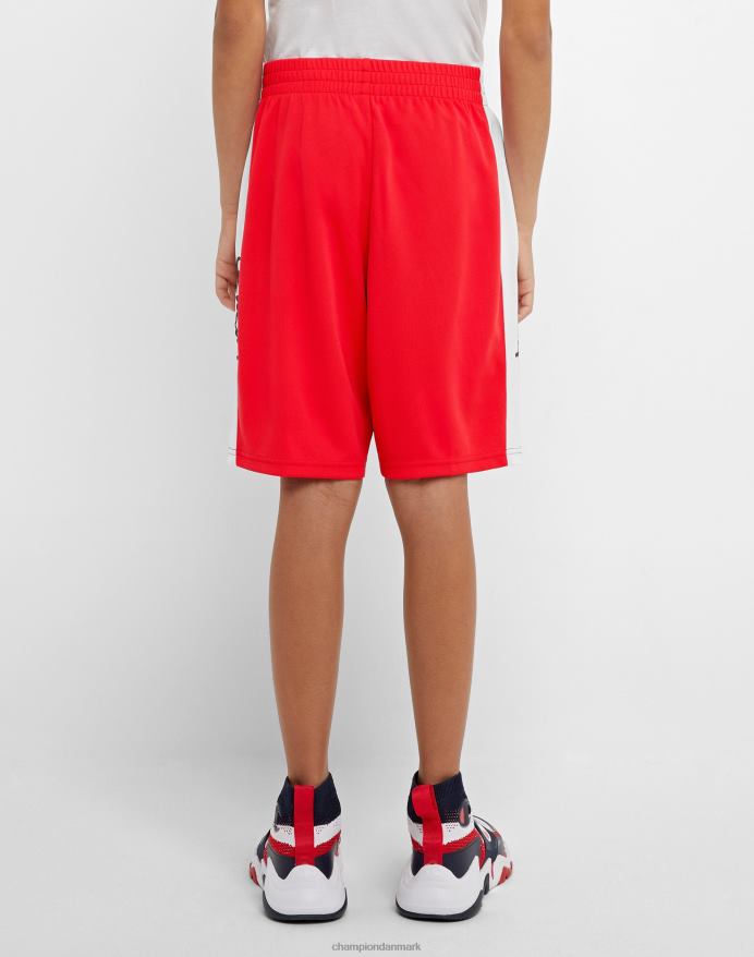 Champion store børns colorblock drengeshorts 8 V6J661877 skarlagen/hvid