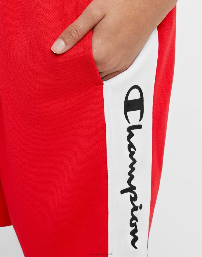 Champion store børns colorblock drengeshorts 8 V6J661877 skarlagen/hvid