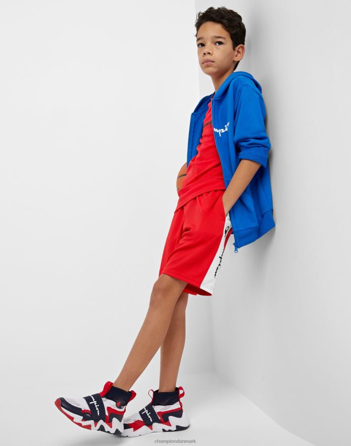 Champion store børns colorblock drengeshorts 8 V6J661877 skarlagen/hvid