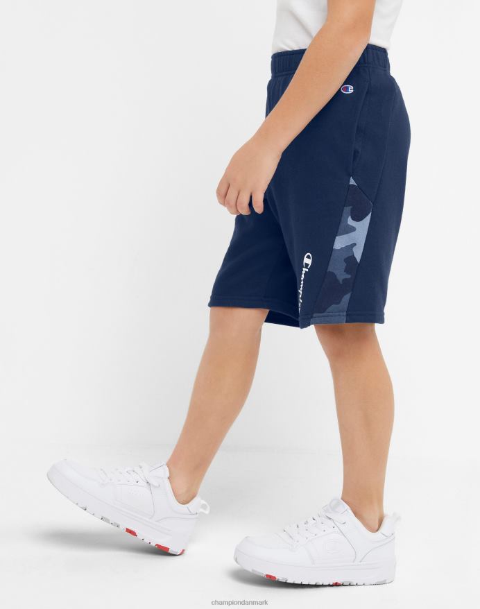 Champion store børns franske frotté-shorts til drenge camo print 8 V6J661872 marineblå camo