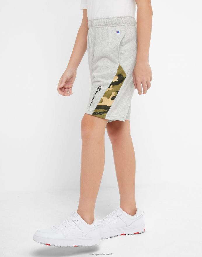 Champion store børns franske frotté-shorts til drenge camo print 8 V6J661873 oxford grå lyng/camo