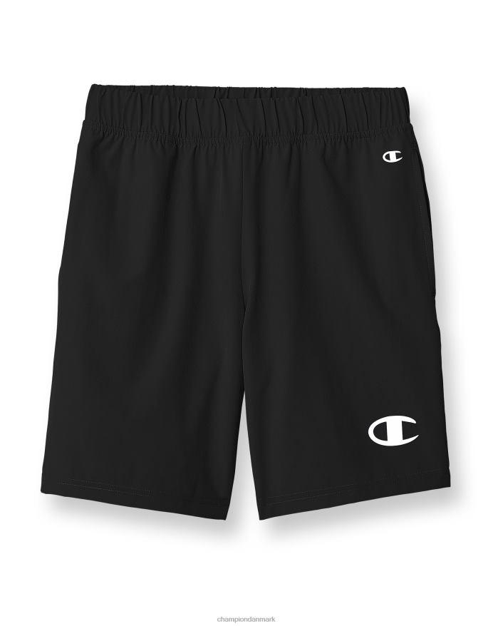 Champion store børns vævede drengeshorts fugttransporterende reflekterende c-logo 7 V6J661879 sort