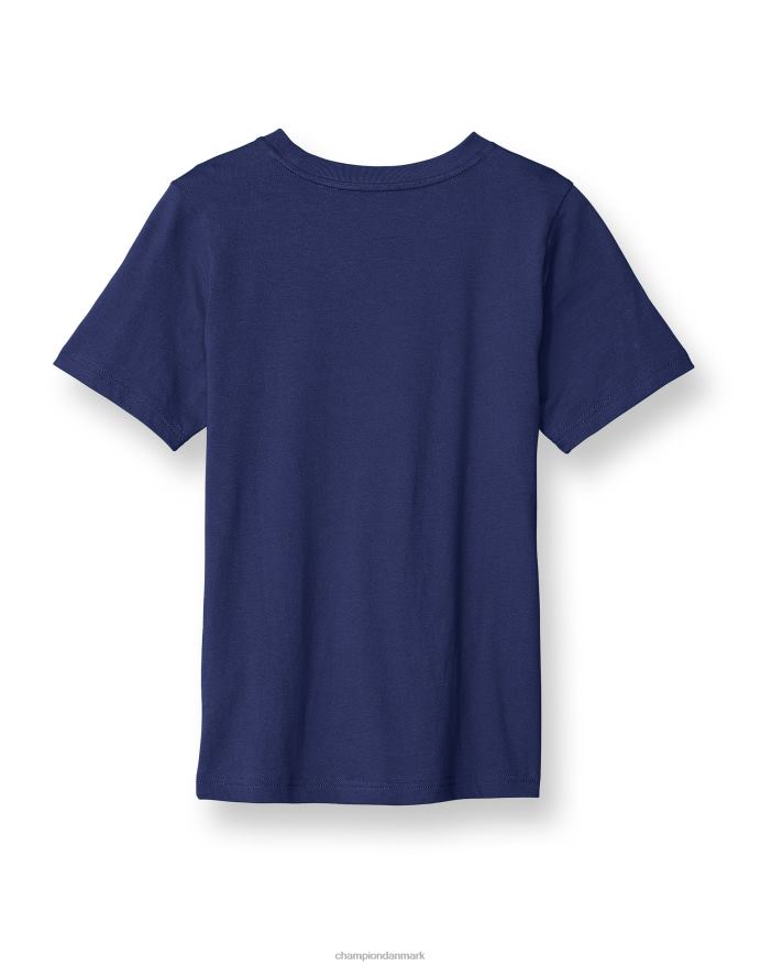 Champion stor bomulds-t-shirt til børn med tre c\'er-logo V6J661844 atletisk flåde