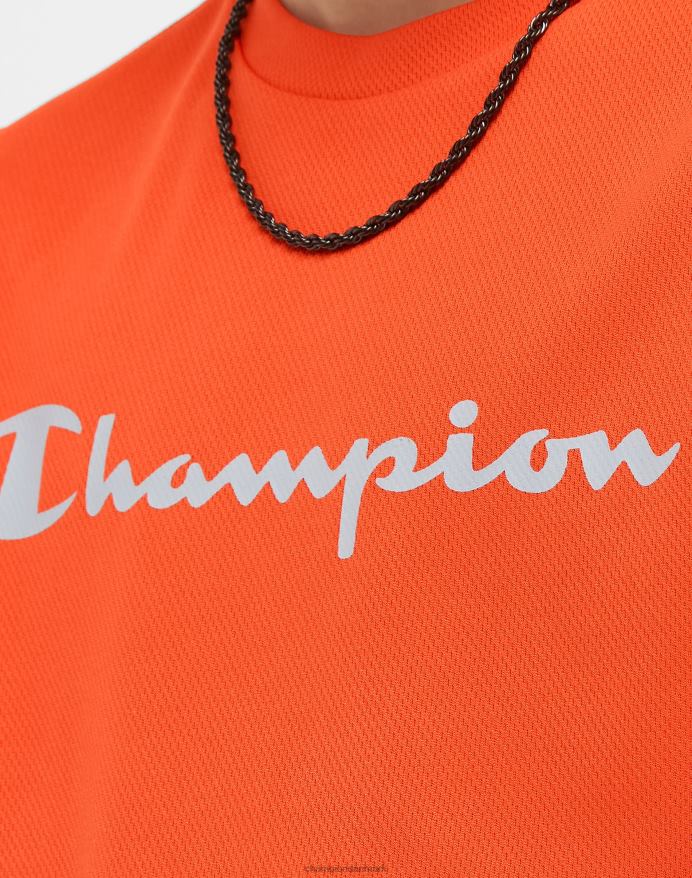 Champion store børns kortærmede drenge t-shirt klassisk script V6J661856 dynamisk orange