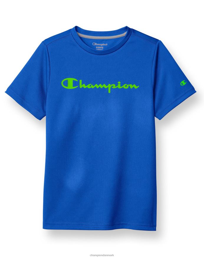Champion store børns kortærmede drenge t-shirt klassisk script V6J661858 bor i blåt