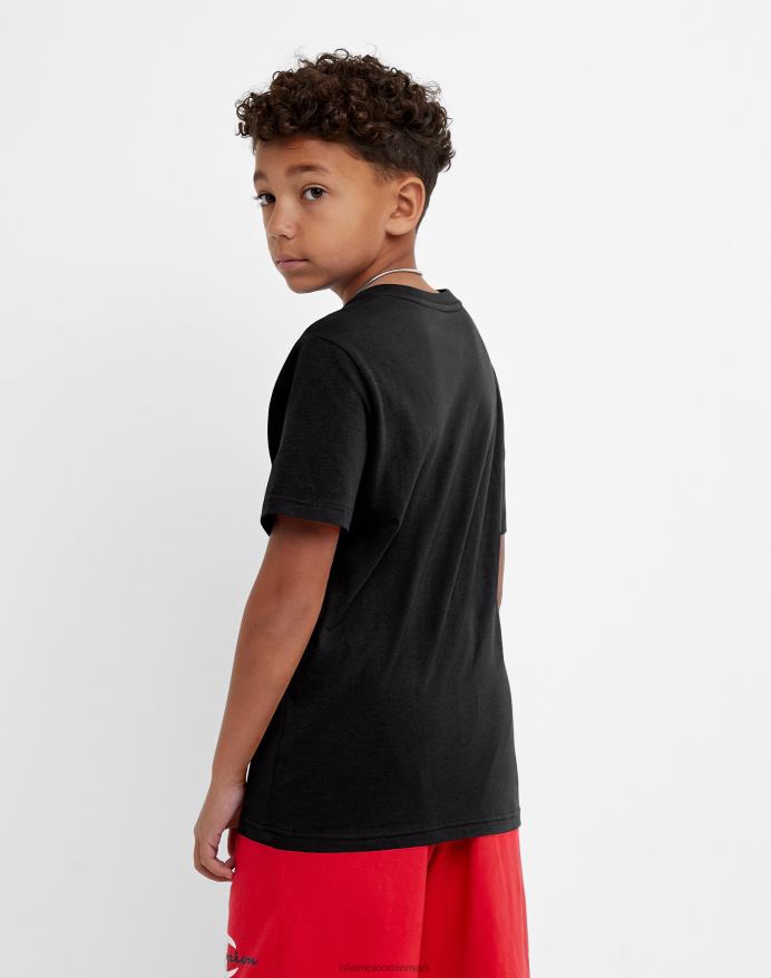 Champion store børns korte ærmer t-shirt til drenge script over store c V6J661850 sort