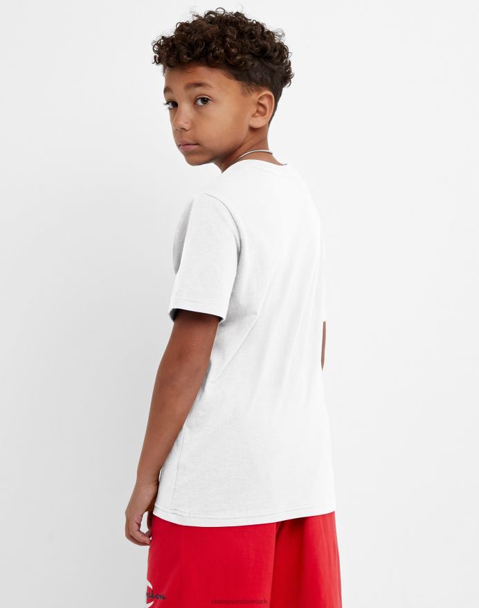 Champion store børns korte ærmer t-shirt til drenge script over store c V6J661851 hvid
