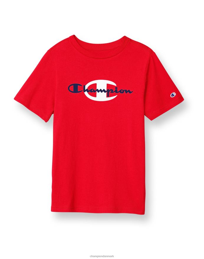 Champion store børns korte ærmer t-shirt til drenge script over store c V6J661852 rød