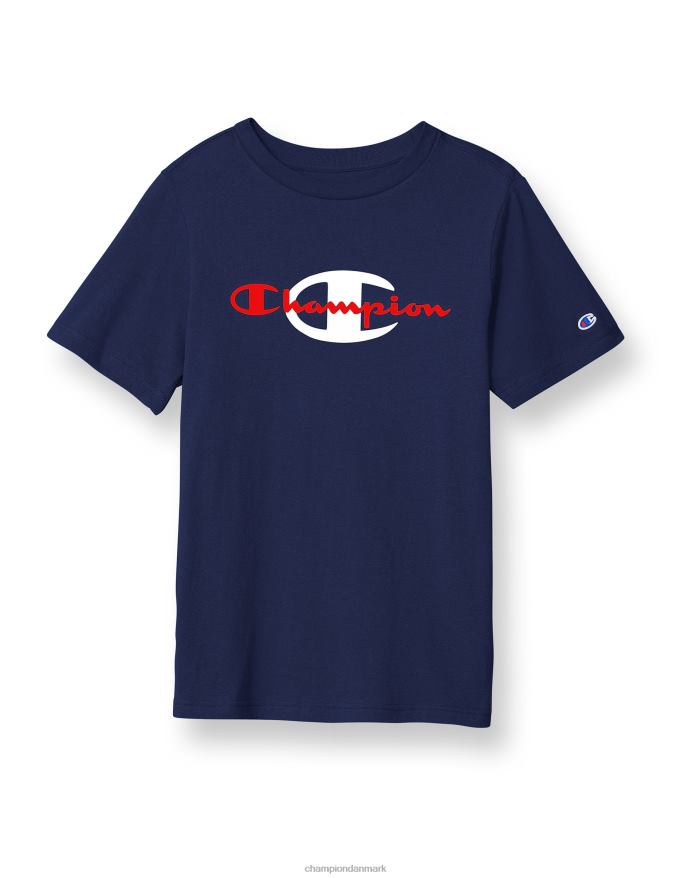 Champion store børns korte ærmer t-shirt til drenge script over store c V6J661853 atletisk flåde