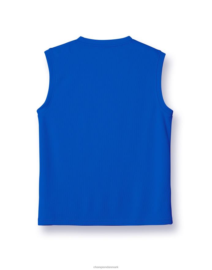Champion store børns mesh ærmeløs tanktop til drenge med crewneck script logo V6J661846 bor i blåt