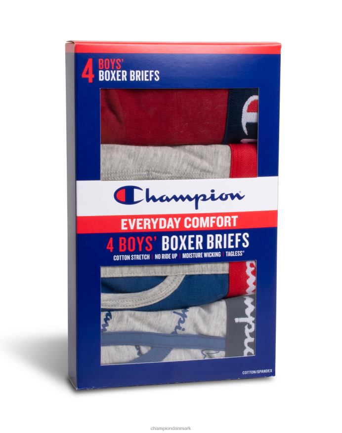 Champion drenges bomulds stretch boxershorts 4 par V6J661915 assorteret