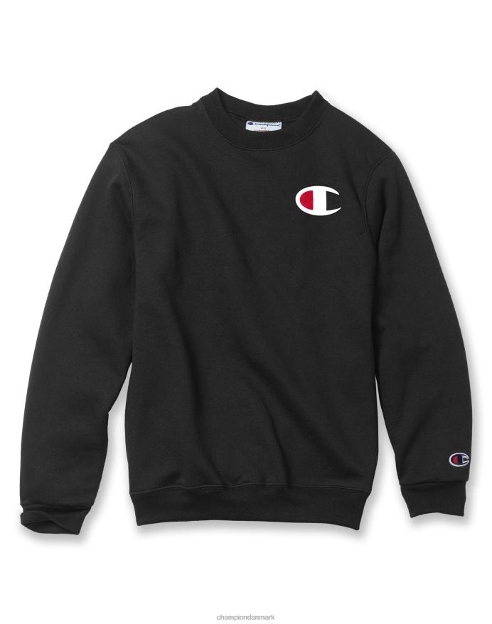 Champion store børns dobbelttørre sweatshirt kæmpe c-logo V6J661778 sort