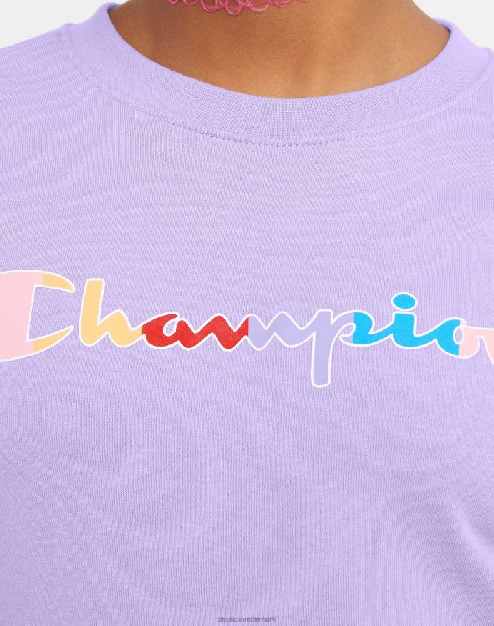 Champion store piger fransk frotté crew klassisk regnbue script V6J661774 salt lilla