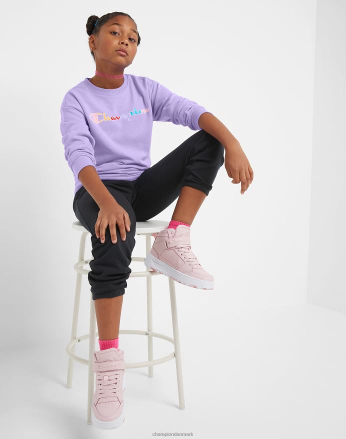 Champion store piger fransk frotté crew klassisk regnbue script V6J661774 salt lilla