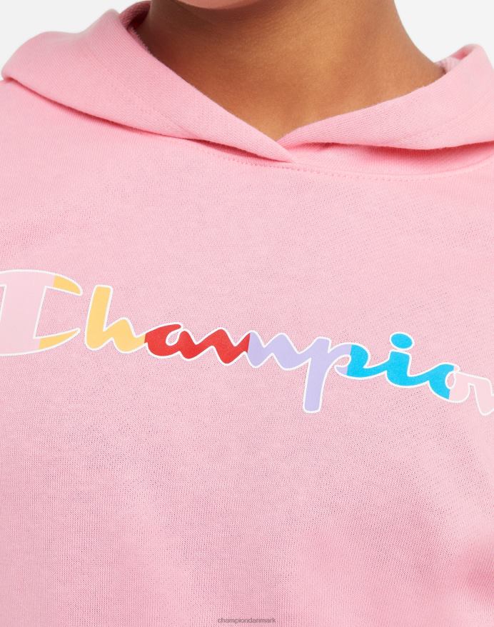 Champion store piger fransk frotté hættetrøje klassisk regnbue script V6J661769 gnist pink