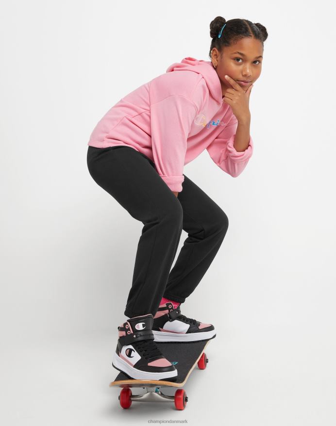 Champion store piger fransk frotté hættetrøje klassisk regnbue script V6J661769 gnist pink