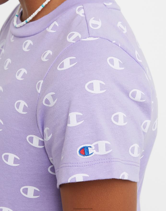 Champion store piger med flæskjole med print V6J661819 lille c aop salt lilla